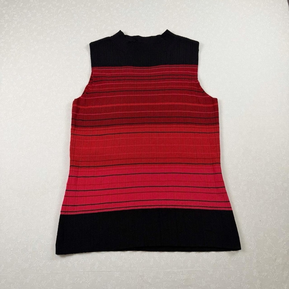 Vintage 90s Alfani Striped Sleeveless Knit Top — Size M
